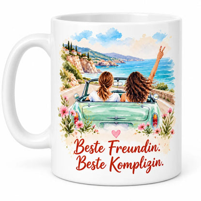 Beste Freundin Tasse mit Spruch – Aquarell Geschenk aus Keramik 330 ml - WS-Trend.de