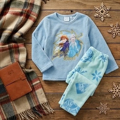 Schlafanzug Disney Die Eiskönigin Kinder Mädchen Coral Fleece Pyjama - WS-Trend.de