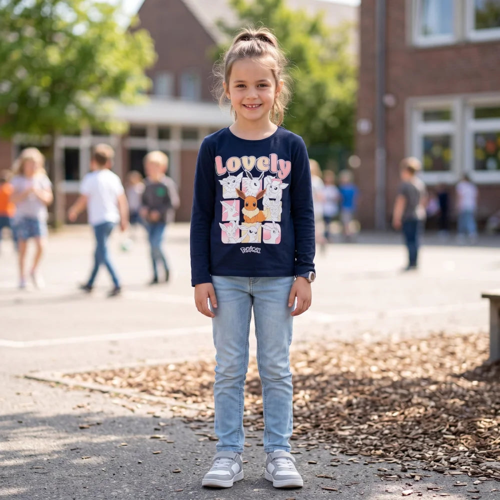 Pokemon Pikachu and Friends Kinder langarm T-Shirt Shirt Gr. 104 - 140 - 100% Ba - WS-Trend.de