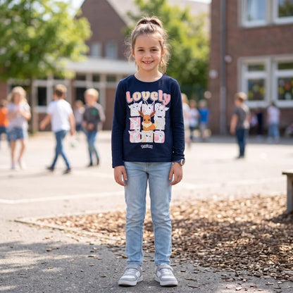 Pokemon Pikachu and Friends Kinder langarm T-Shirt Shirt Gr. 104 - 140 - 100% Ba - WS-Trend.de