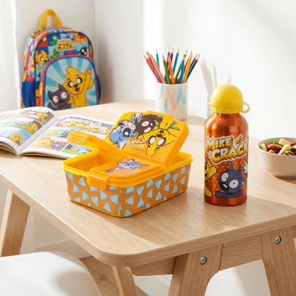 Mikecrack 2 tlg Kinder Set 3 Kammern Brotdose Alu-Trinkflasche 400 ml - WS-Trend.de