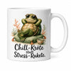 Chill-Kröte Kaffeetasse - Geschenkidee mit Spruch - aus Keramik 330 ml