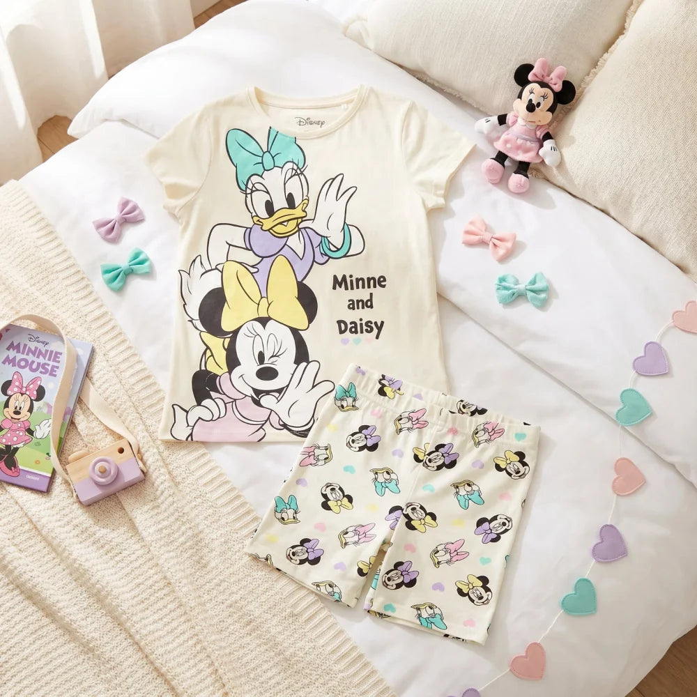 Disney Minnie Maus Daisy Kinder Schlafanzug Pyjama Gr. 104-134 100% Baumwolle - WS-Trend.de