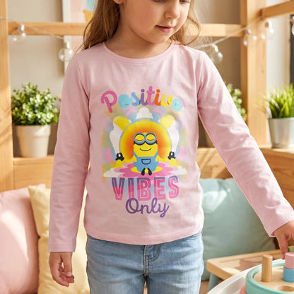 Minions T-Shirt Langarm Kinder Mädchen Shirt Gr. 104 - WS-Trend.de