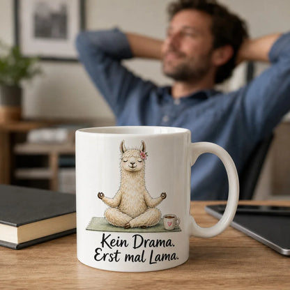 Lama Anti-Stress-Tasse - Geschenk mit Spruch - weiß aus Keramik 330 ml - WS-Trend.de