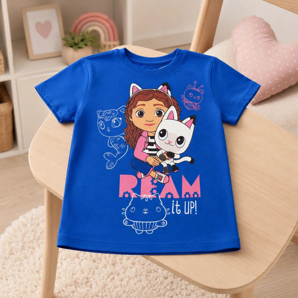 Print-Shirt Gabby’s Dollhouse Netflix Gabbys Mädchen Kinder T-Shirt Shirt 100% Baumwolle - WS-Trend.de