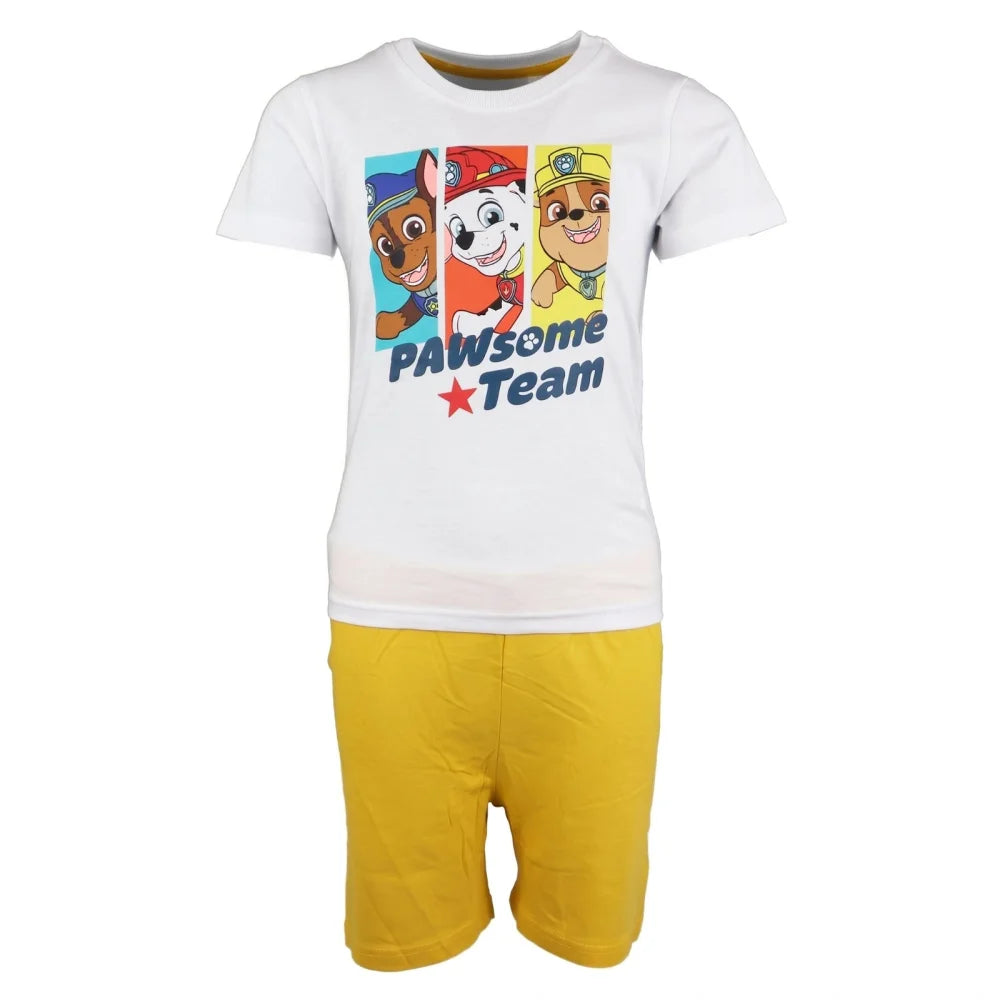 Paw Patrol Kinder Schlafanzug Pyjama kurz Nachtwäsche 98-128 Baumwolle NEU - WS-Trend.de
