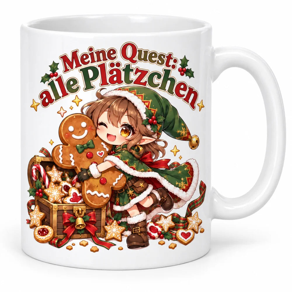 WS-Trend Plätzchen-Quest Anime Tasse Keramik 330 ml Weihnachtsgeschenk - WS-Trend.de