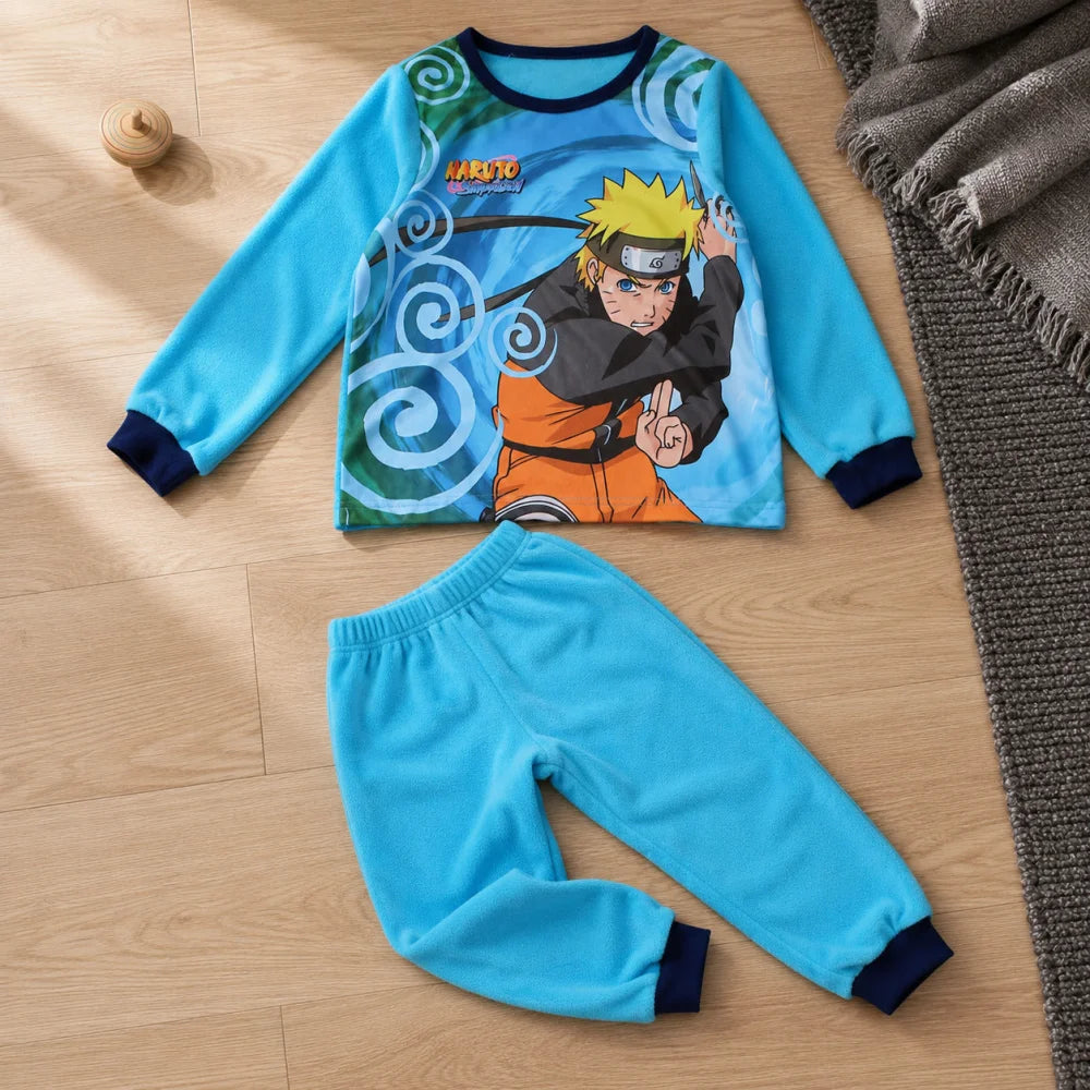 Anime Naruto Shippuden Fleece Jungen Langarm Schlafanzug Pyjama Gr. 116 - WS-Trend.de