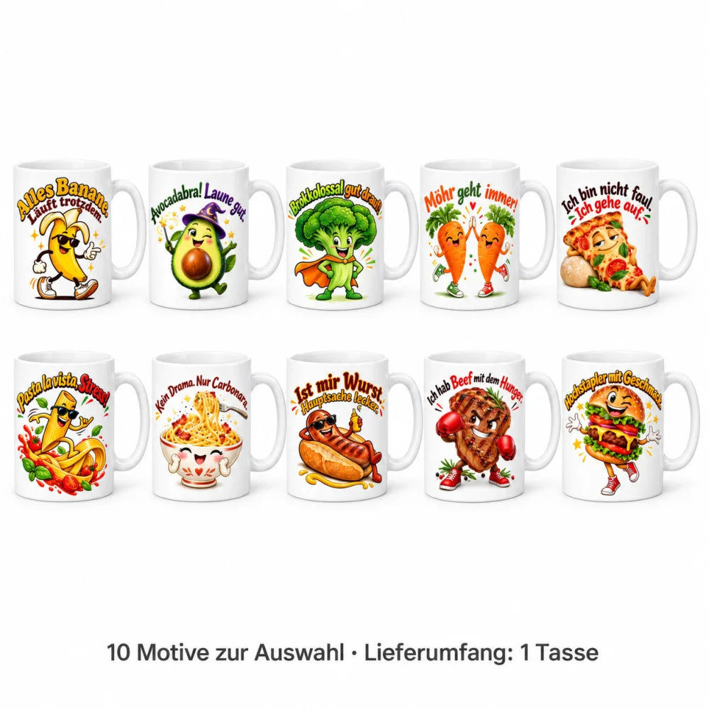 WS-Trend Food Tassen Keramik 330 ml lustige Sprüche 10 Motive zur Wahl - WS-Trend.de