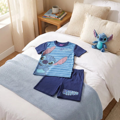 Disney Stitch Jungen Schlafanzug Pyjama Shirt Shorts Gr. 98-128 Baumwolle - WS-Trend.de