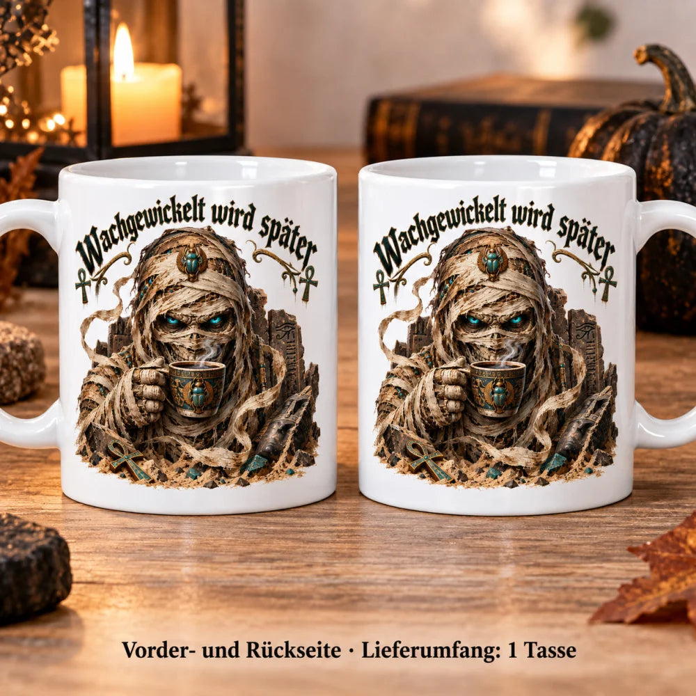 WS-Trend Mumienmorgen Horror Tasse Keramik 330 ml mit Motiv und Spruch - WS-Trend.de