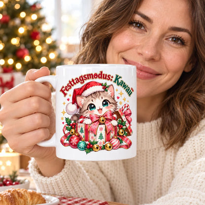 WS-Trend Festtagsmodus Anime Weihnachtstasse Keramik 330 ml mit Spruch - WS-Trend.de
