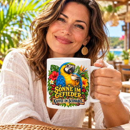 Brasilien Tasse Keramik 330 ml Spruch Geschenk Kaffee Urlaub Tiermotiv