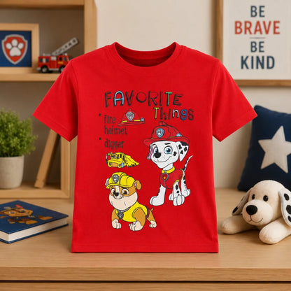 Paw Patrol Marshall Rubble Kinder kurzarm T-Shirt 98 -128 Jungen Baumwolle - WS-Trend.de