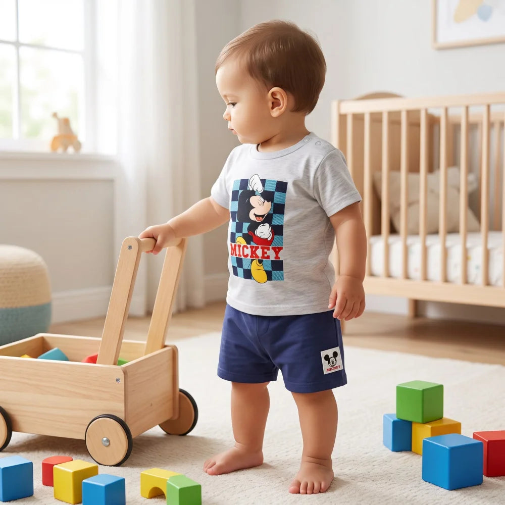 Disney Mickey Maus Baby kurzarm T-Shirt und Shorts Gr. 62 - 86 für Jungen - WS-Trend.de