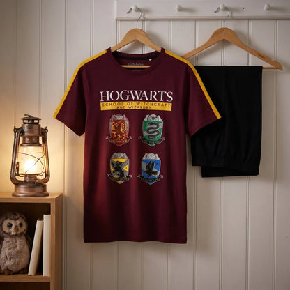 Harry Potter Hogwarts Kinder Schlafanzug Pyjama kurzarm 134 -164 Baumwolle - WS-Trend.de