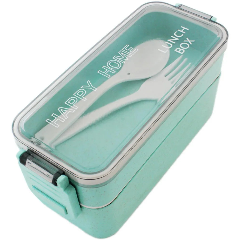 Lunchbox WS-Trend 3-teiliges Kinder-Lunch-Set – Brotdose 750 ml Doppel-Fächer Besteck - WS-Trend.de