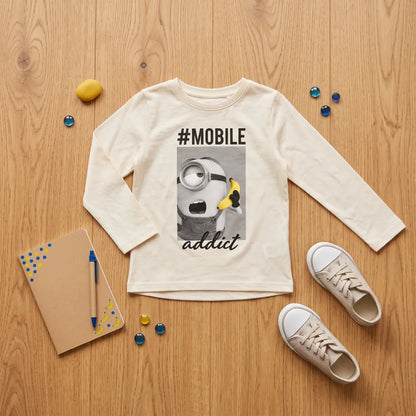 Print-Shirt Minions Kinder Mädchen T-Shirt Langarm Shirt 100% Baumwolle - WS-Trend.de