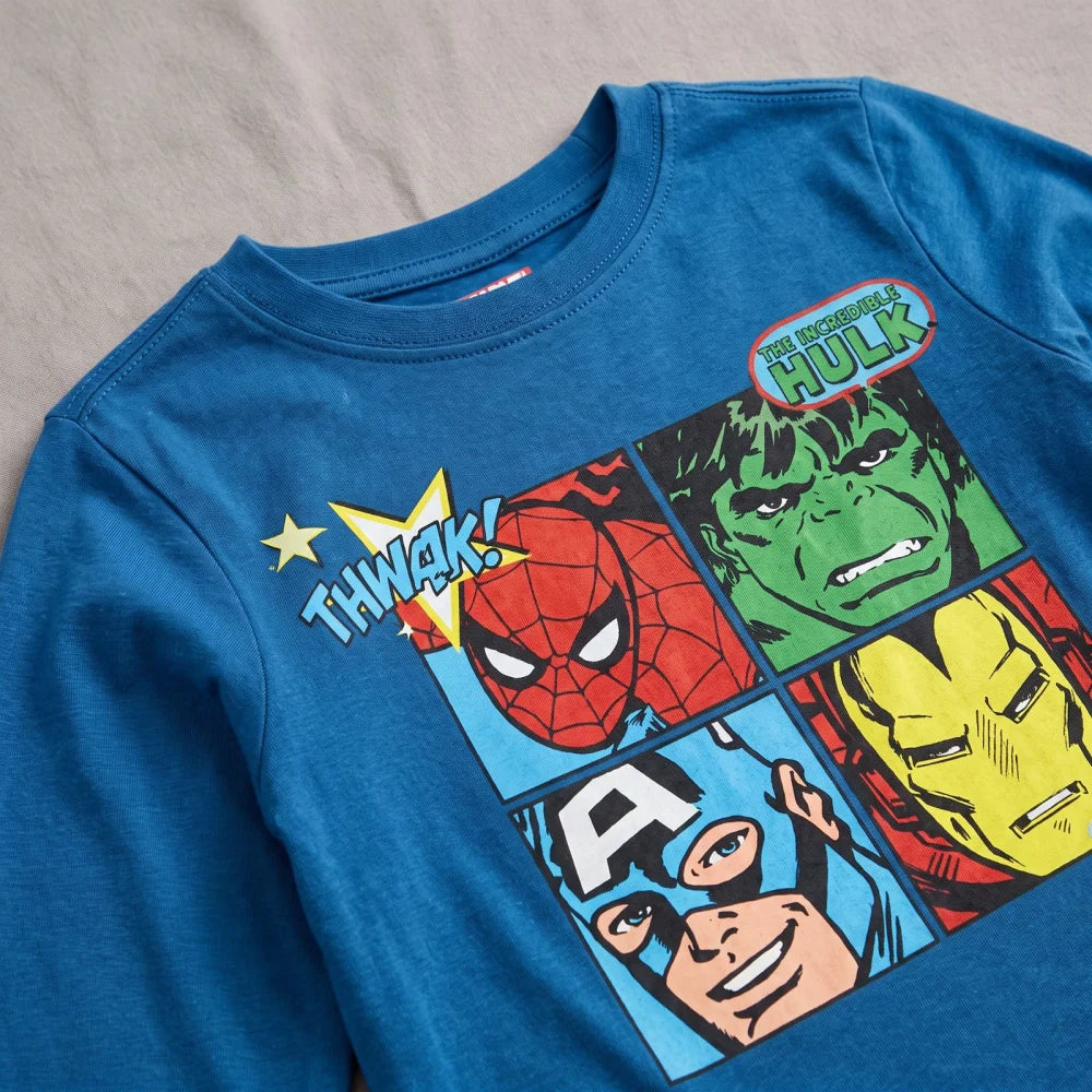 Marvel Avengers Kinder Jungen Schlafanzug Pyjama lang Sleepwear Gr. 104 - WS-Trend.de