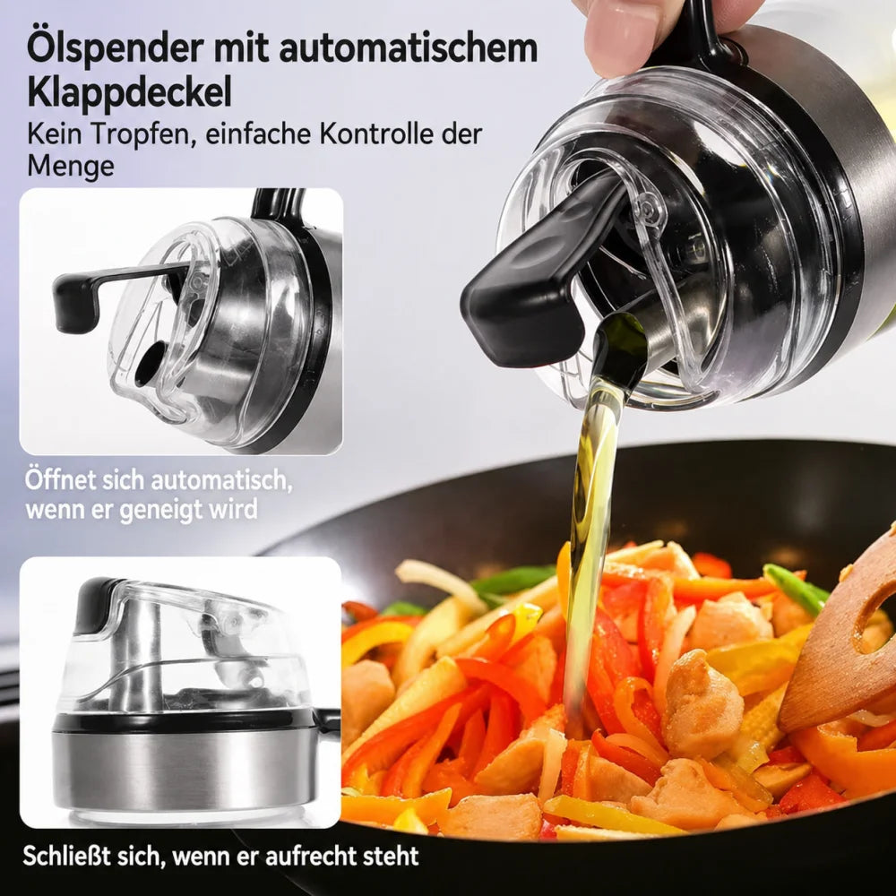 Ölspenderflasche 500 ml aus Glas – Ölspender mit Messskala Ausgießer & Griff - WS-Trend.de