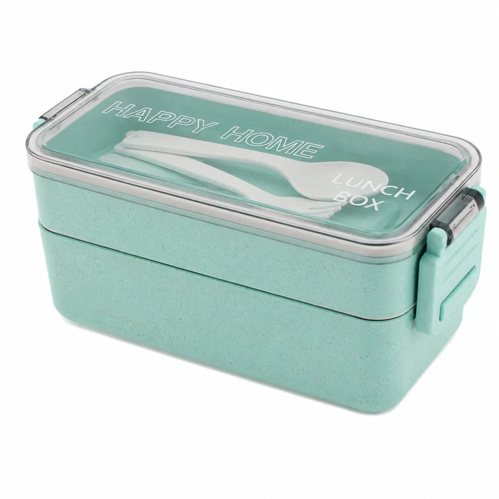 Lunchbox WS-Trend 3-teiliges Kinder-Lunch-Set – Brotdose 750 ml Doppel-Fächer Besteck - WS-Trend.de