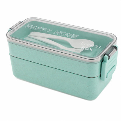 Lunchbox WS-Trend 3-teiliges Kinder-Lunch-Set – Brotdose 750 ml Doppel-Fächer Besteck - WS-Trend.de