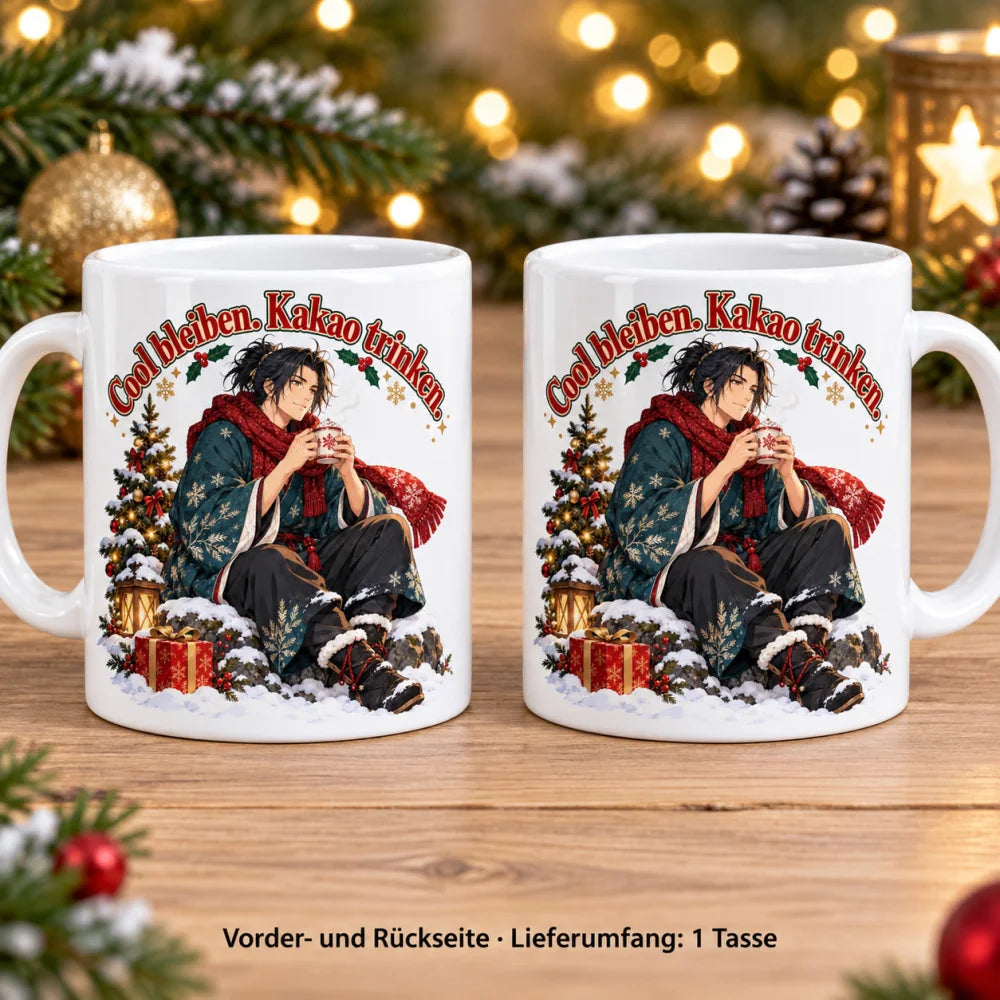 WS-Trend Snow-Samurai Anime Weihnachtstasse 330 ml mit lustigem Spruch - WS-Trend.de