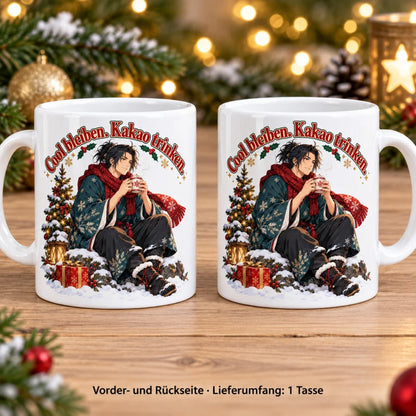 WS-Trend Snow-Samurai Anime Weihnachtstasse 330 ml mit lustigem Spruch - WS-Trend.de