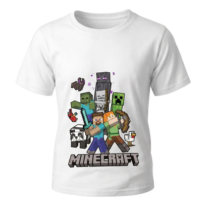 Minecraft Gamer Creeper Kinder T-Shirt Kurzarm Shirt Gr. 116-146 100% Baumwolle - WS-Trend.de