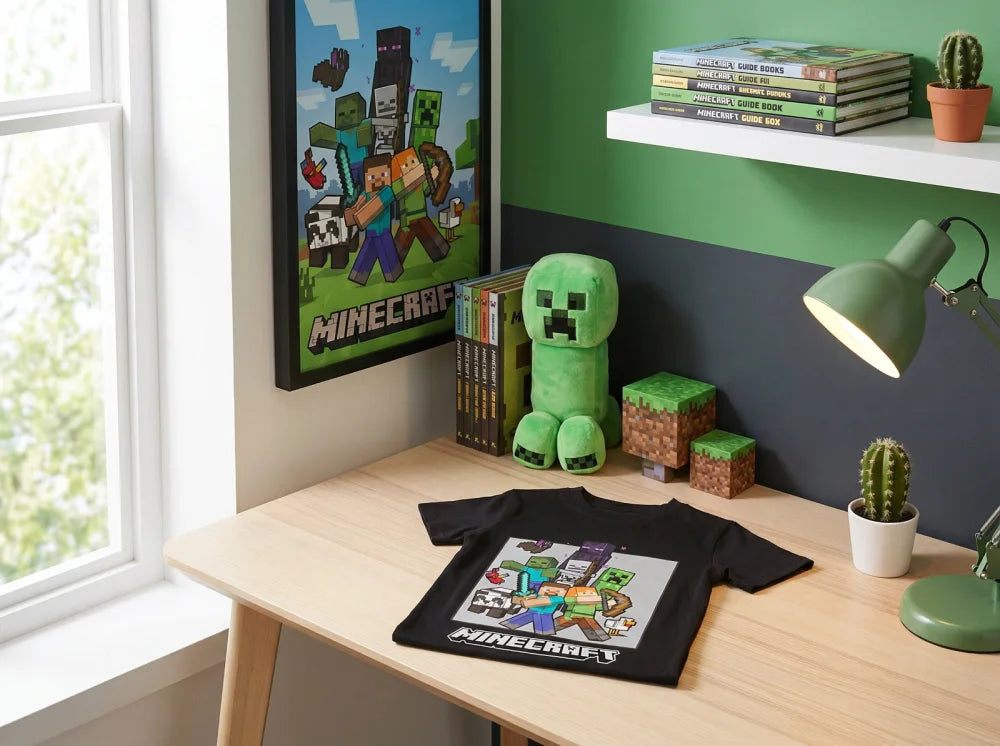 Minecraft Gamer Creeper Kinder T-Shirt Kurzarm Shirt Gr. 116-146 100% Baumwolle - WS-Trend.de