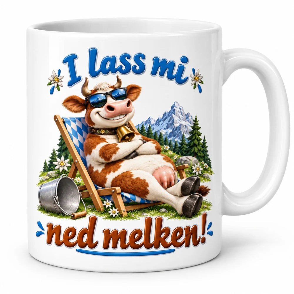 WS-Trend Alpenkuh Tasse bayerischer Spruch Keramik 330 ml Geschenkidee - WS-Trend.de