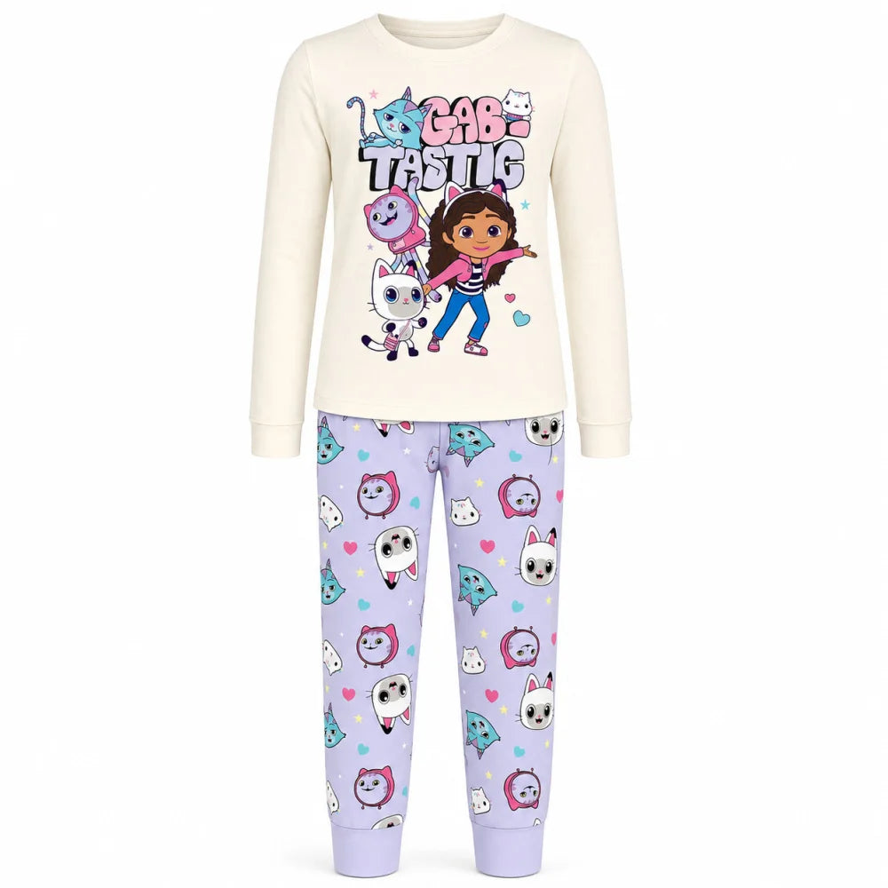 Gabbys Dollhouse Kinder Mädchen langarm Schlafanzug Pyjama 104-128 - 100% Baumwolle - WS-Trend.de
