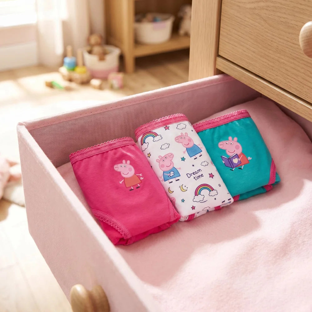 Peppa Wutz 3er Pack Slips Kinder Mädchen Unterwäsche Gr. 92-110 Baumwolle - WS-Trend.de