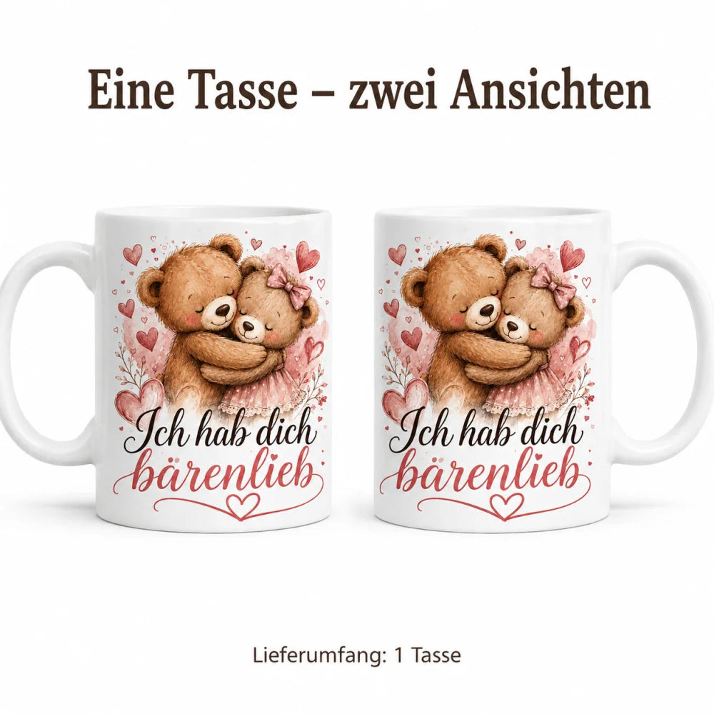 Bären-Tasse für Lieblingsmenschen - Geschenk zum Jahrestag weiß 330 ml - WS-Trend.de
