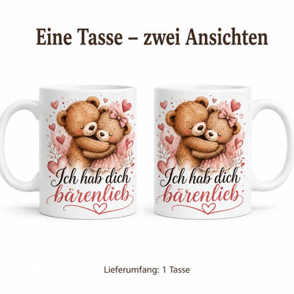 Bären-Tasse für Lieblingsmenschen - Geschenk zum Jahrestag weiß 330 ml - WS-Trend.de