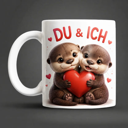Liebestasse Tiermotiv - Kaffeetasse Geschenk fuer Partner 330 ml weiss - WS-Trend.de