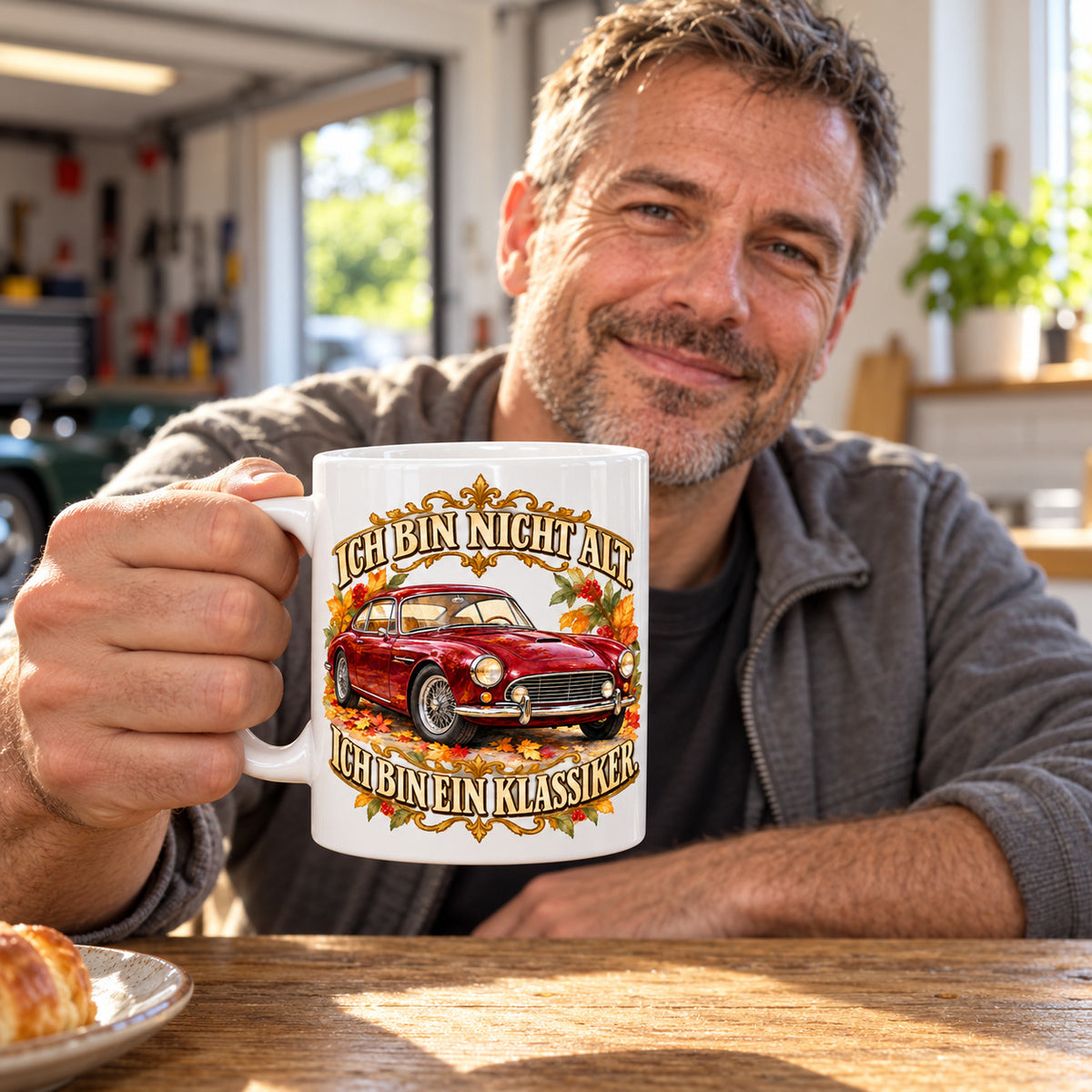 Auto Tasse Spruch Keramik 330 ml Geschenk für Autofan beidseitig Druck