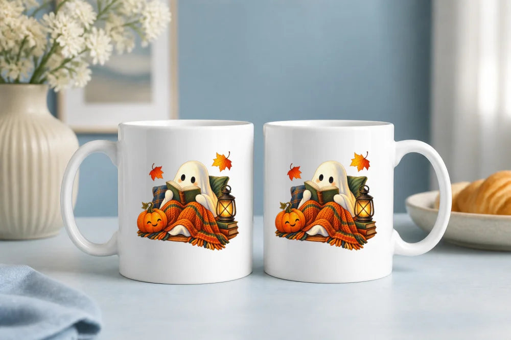 Halloween Tasse Lesegeist 325 ml Keramik Cozy Geschenkidee - WS-Trend.de
