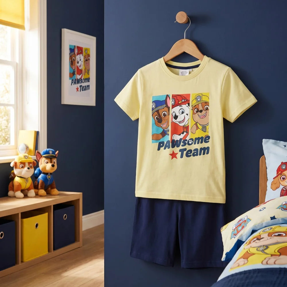 Paw Patrol Kinder Schlafanzug Pyjama kurz Nachtwäsche 98-128 Baumwolle NEU - WS-Trend.de