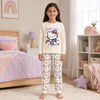 Hello Kitty Kinder Mädchen langarm Schlafanzug Pyjama 104-128 - 100% Baumwolle