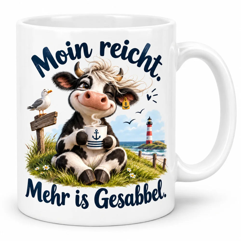 WS-Trend Küstenkuh Tasse lustiger Spruch Keramik 330 ml für Kaffeefans - WS-Trend.de