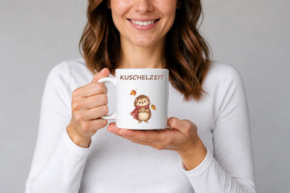 Kuschelzeit Igel Tasse – Keramikbecher 325 ml Geschenk für Herbstfans - WS-Trend.de