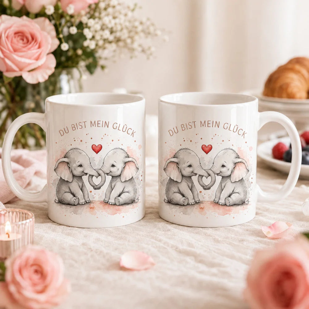 Liebestasse Tiermotiv - Kaffeetasse Geschenk fuer Partner 330 ml weiss - WS-Trend.de