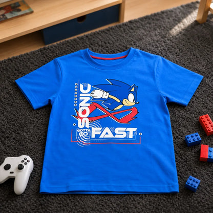 Sonic The Hedgehog Kinder Junge kurzarm T-Shirt Shirt 98-128 Baumwolle - WS-Trend.de