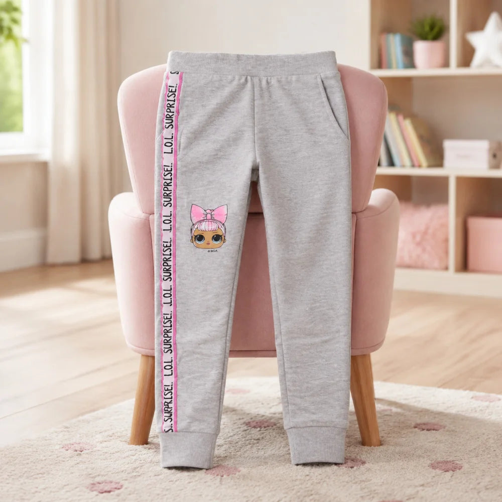 LOL Surprise Kinder Jogginghose Hose Freizeithose Mädchen Grau Rosa Gr. 104-110 - WS-Trend.de
