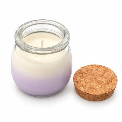 Handgemachte Sojawachskerze im Glas mit Korkdeckel duftfrei 190 g - WS-Trend.de
