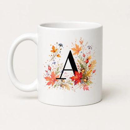 Herbst Tasse A-Z Buchstaben 325 ml Keramik Geschenkidee personalisiert - WS-Trend.de