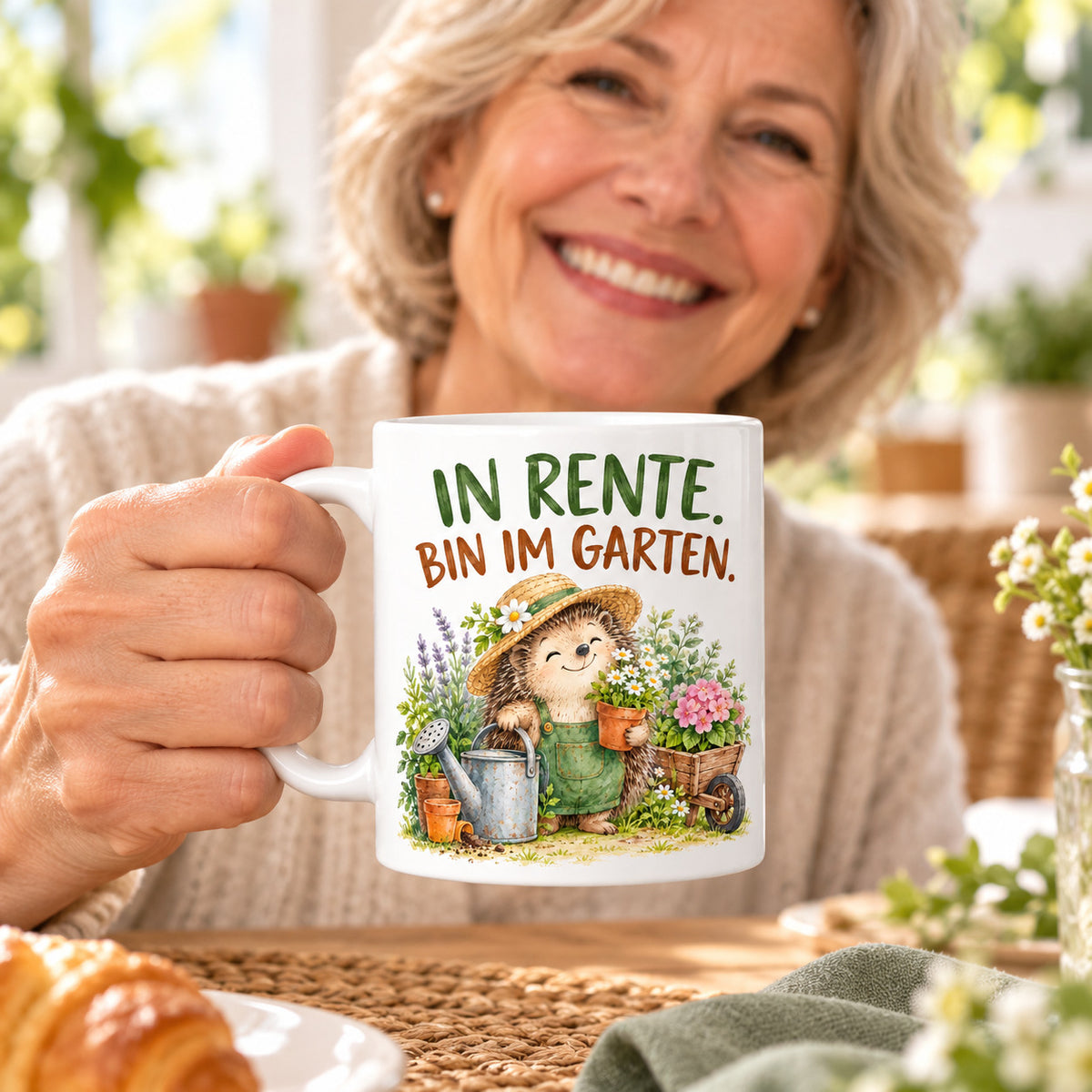 Rententasse mit Spruch Keramik 330ml Geschenk zum Ruhestand beidseitig