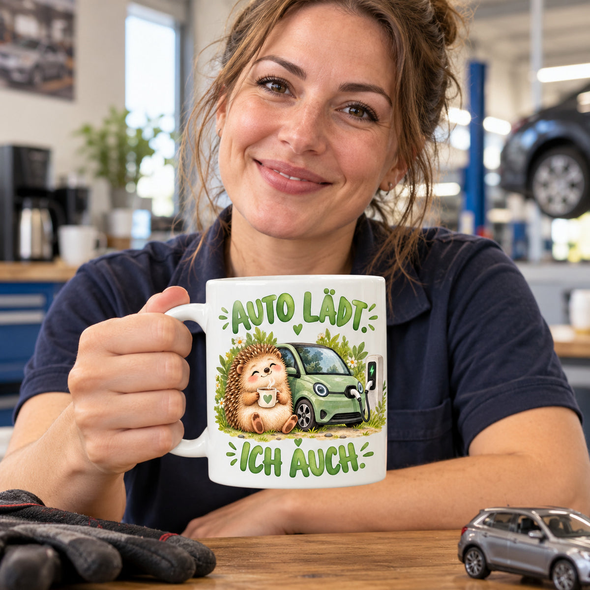 Auto Tasse Spruch Keramik 330 ml Geschenk für Autofan beidseitig Druck